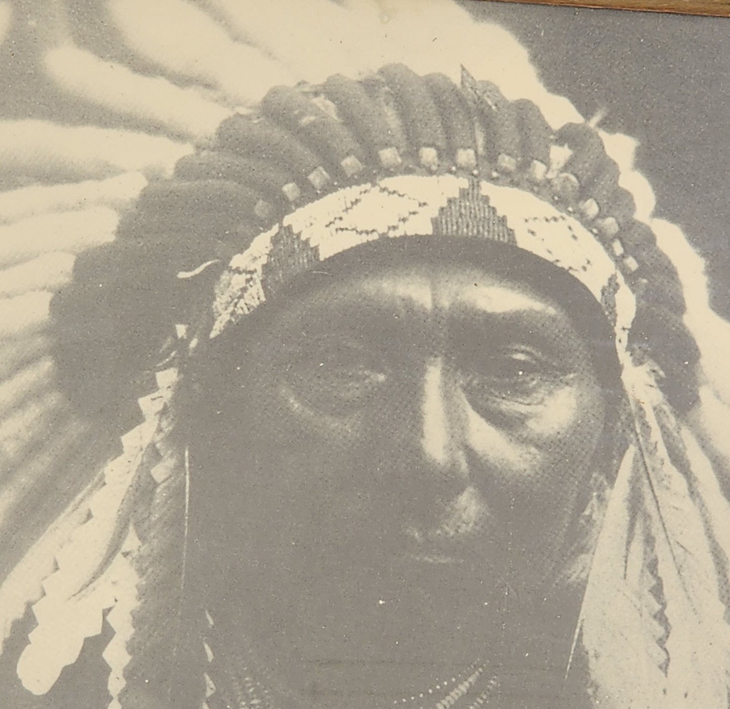 1903 Chief Joseph Nez Perce Indian Chief Warrior Photograph Print by Edward Curtis with Wooden Frame