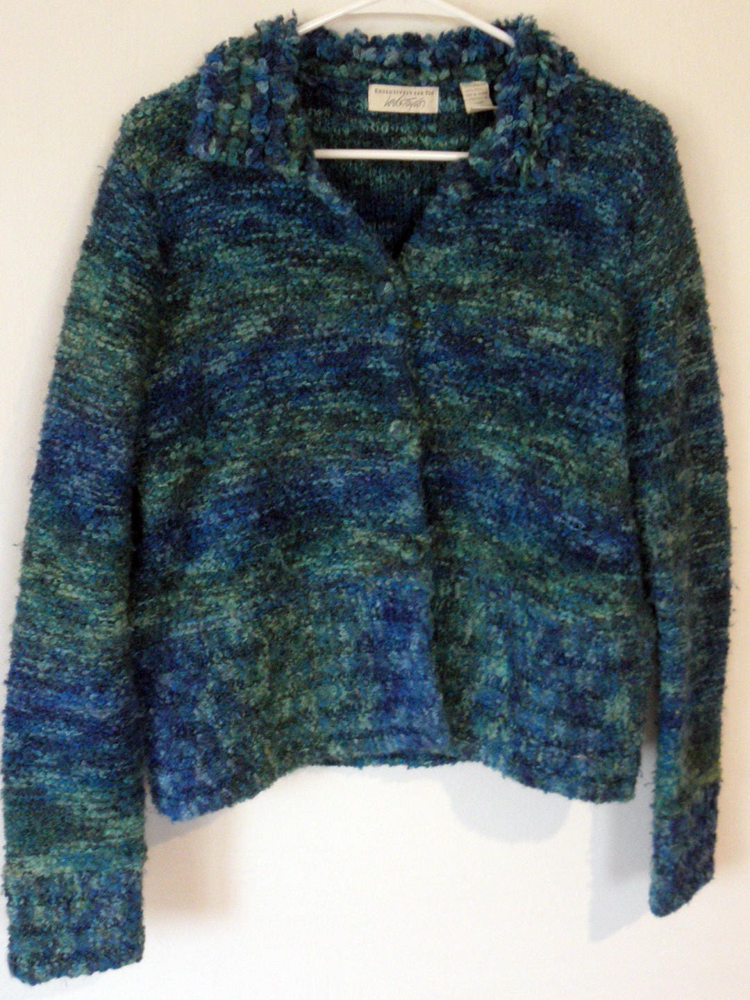 Vintage Lord & Taylor Blue Turquoise Wool Blend Coat Jacket Medium