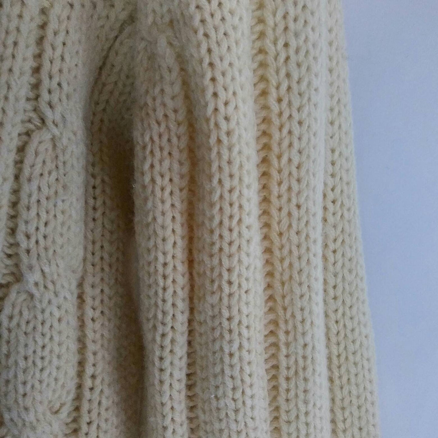 Norton's Point Vintage Acrylic Yellow Tan Rib Knit Sweater Medium