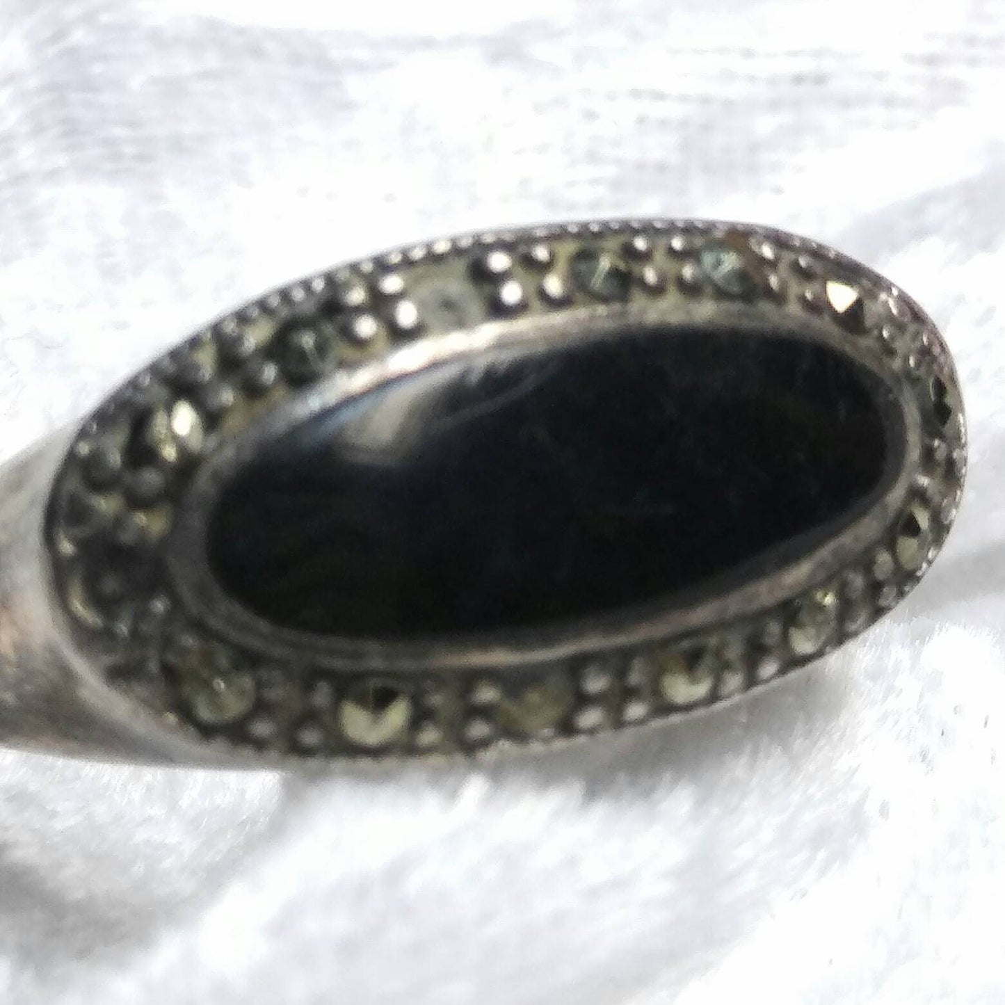 Vintage Onyx Silver Ring from the '60's - size 5.5