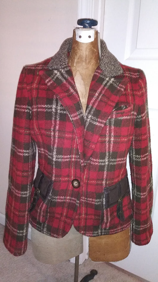 Vintage Tasha Polizzi Plaid Jacket Size medium