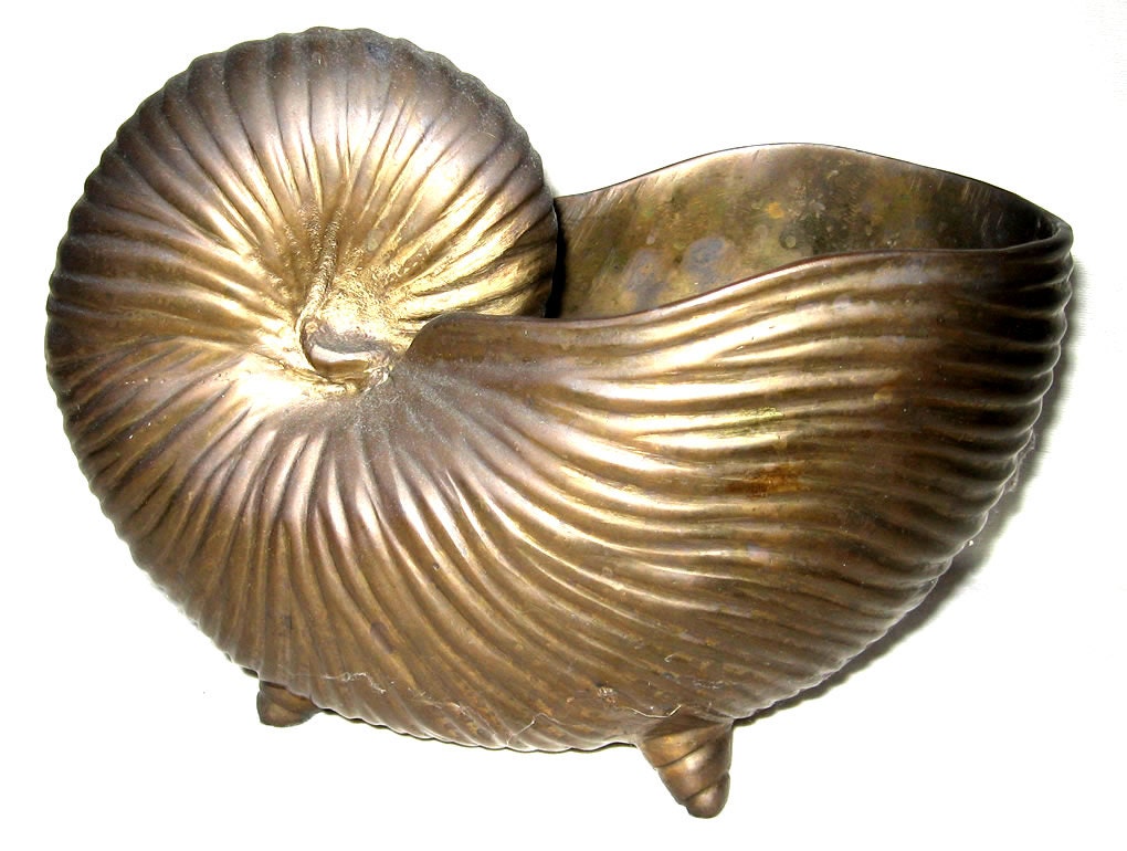 PRICE REDUCED - Vintage Brass Snail Planter, Extra Heavy - Over Five Lbs