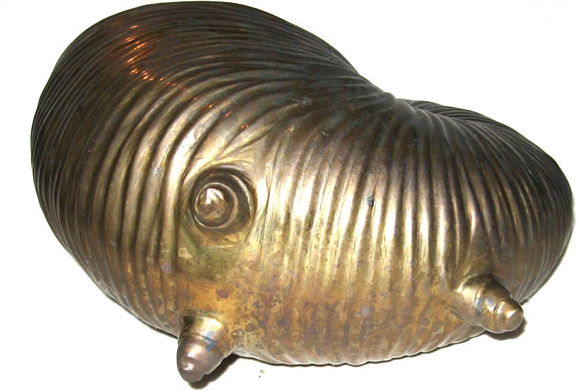 PRICE REDUCED - Vintage Brass Snail Planter, Extra Heavy - Over Five Lbs