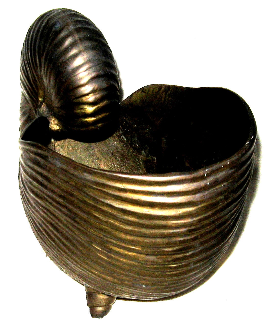 PRICE REDUCED - Vintage Brass Snail Planter, Extra Heavy - Over Five Lbs